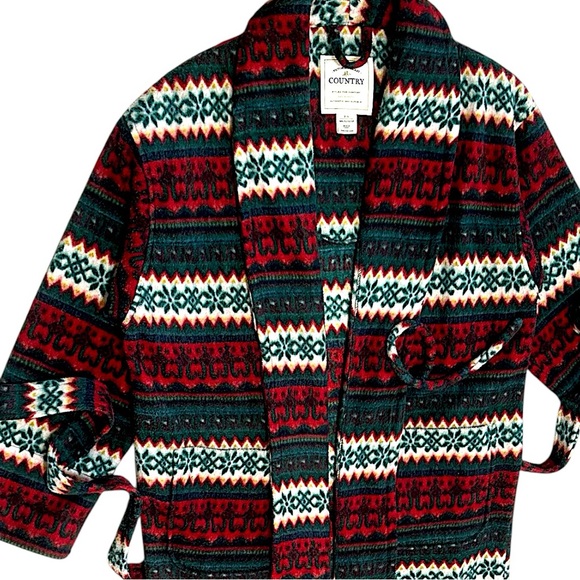 Victoria's Secret Other - Vintage 90s Victoria’s Secret Country Christmas Robe Faire Isle RARE Women Small